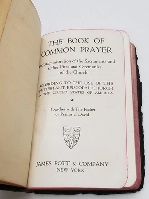 1929 Book Common Prayer Sacrament Rites Protestant Episcopal Church Psalms David Foto 1 de 4