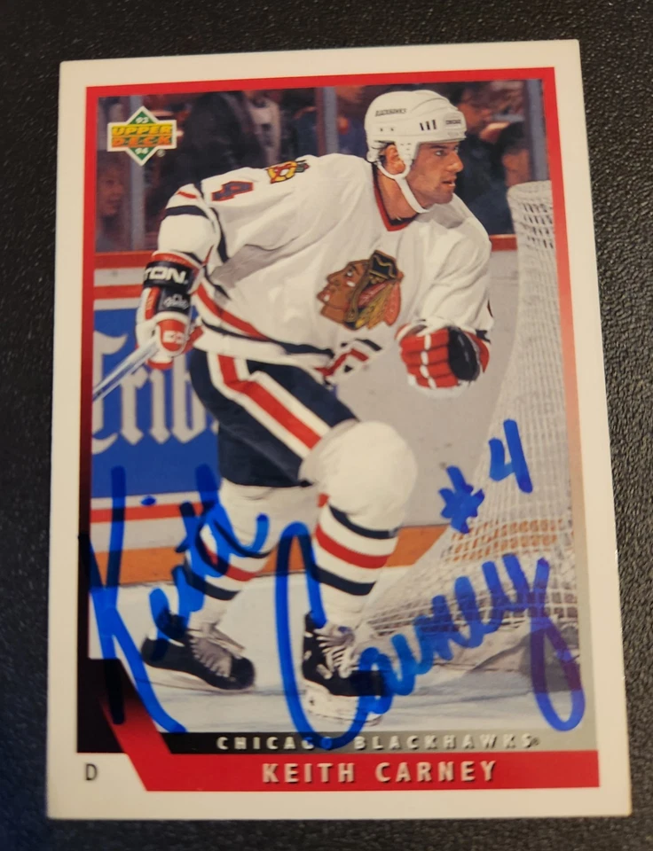 Keith Carney Autograph Signed 1993-94 Upper Deck Chicago Blackhawks - Image 1 of 1