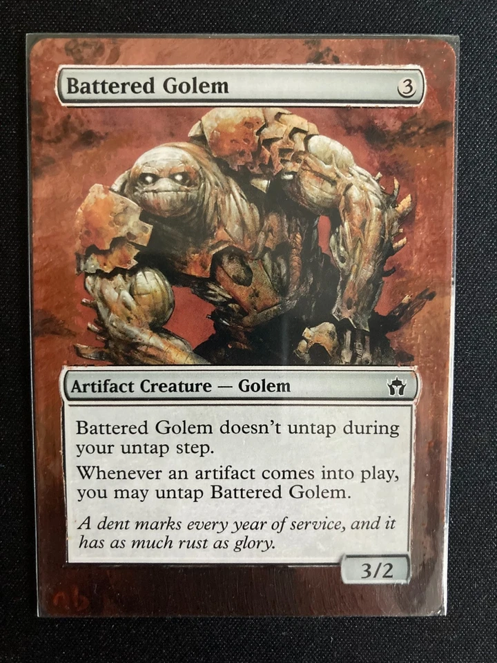 Battered Golem (Fifth Dawn MTG) ALTERED Extended Art - Image 1 of 1