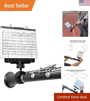Marching Band Lyre for Clarinet & Oboe - Adjustable with Flip Folder & Sleeves