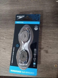 Speedo Unisex Vanquisher 2.0 Mirrored Competitive Goggle Mirrored Silver New - Picture 1 of 2