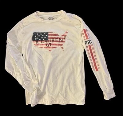 Camisa Polo Ralph Lauren Manga Larga EE. UU. Niños Grande (14/16) Crema Foto 1 de 4