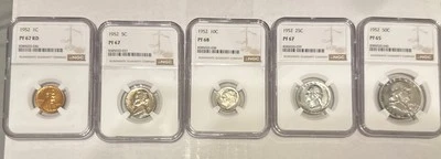 COMPLETE 1952 PROOF SET GRADED - PF65-68 - Image 1 of 2