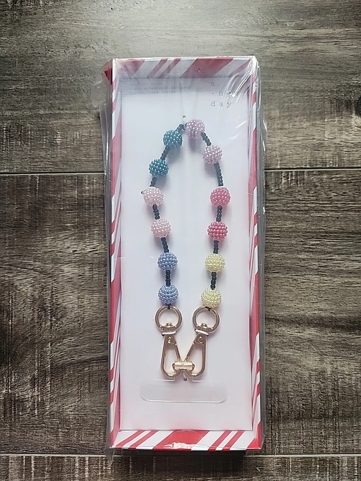 A New Day Wristlet Strap Multicolored Beaded Strap For Phone NEW Sealed - Image 1 of 1