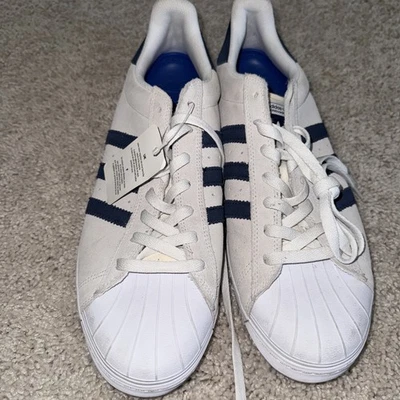 ADIDAS Superstar VULC ADV Crystal White/Core Navy Model BB8609 Size 13 - Image 1 of 4