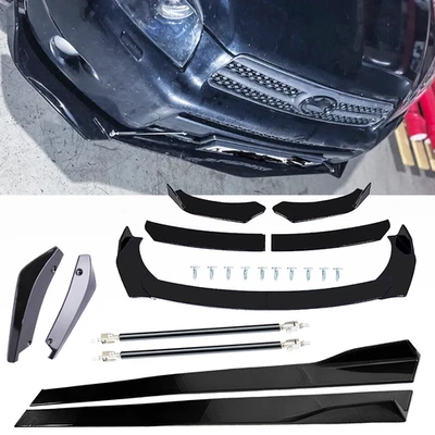 For Toyota Sienna Front Bumper Spoiler Splitter Glossy Black Body Kits Side - Изображение 1 из 4