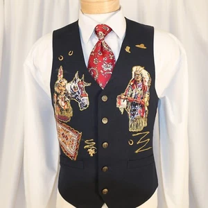 Chaleco Chaleco Artesanal Navajo Azul Marino Multicolor Poliéster Hombres Talla M - Imagen 1 de 9