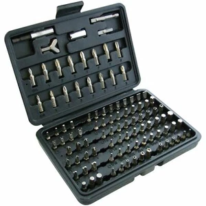 100 PC CHROME VANADIUM SCREWDRIVER SECURITY TORX HEX TAMPERPROOF BIT SET - Picture 1 of 3