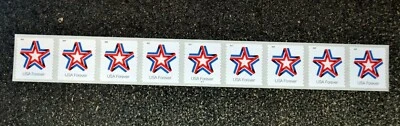 2019USA #5362 Forever Star Ribbon - PNC Plate Number (#B1111) Coil Strip 9  Mint - Image 1 of 2