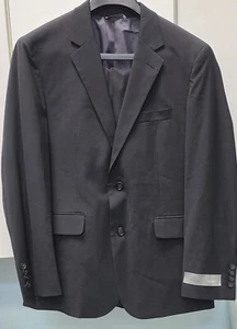 LOUIS RAPHAEL Tailored Modern Fit Nested Suit COMFORT SHADOW STRIPE BLACK 32 Pan - Picture 1 of 8