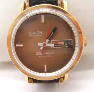 GRUEN PRECISION 25 JEWEL SELF WINDING WRIST WATCH VINTAGE - Picture 1 of 7