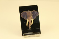 Vintage 1989 Wm Spear Design Enamel Elephant Brooch Pin Gold-Tone Jewelry
