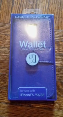 Funda tipo billetera para iPhone SE 5 5S púrpura Foto 1 de 2