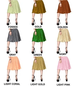 Belly Dance Wear Satin Plated Midi Skirt Women Casual Perry Skirt Plus Size SP01 - Picture 1 of 47