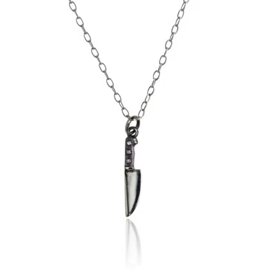 Dije de cuchillo de cocina FashionJunkie4Life de plata esterlina con cadena de 18" Foto 1 de 4