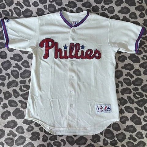 Majestic Jersey Ryan Howard Philadelphia Phillies cream sz L 22,5/29’ Stitched Cover