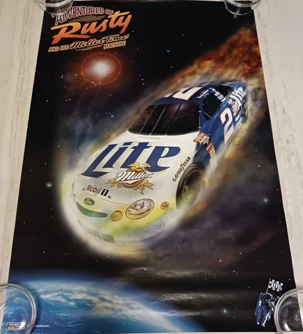 Adventures of Rusty Wallace and his Miller Time Machine 30x20 Poster NICE! Cover