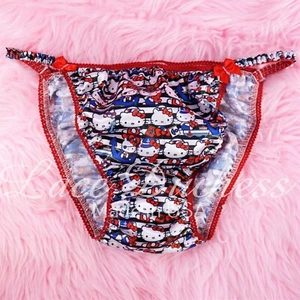 Bragas de satén Sissy para HOMBRE - CORTE DUQUESA Bikini de cuerda de gato marinero pequeño - Imagen 1 de 3