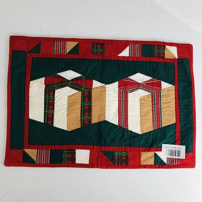 LOT 8  American Pacific Vintage Christmas Present Quilt Placemats Patchwork - Image 1 of 4