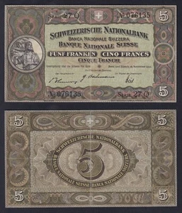 Banconota Svizzera 5 francs 1944 P.-11k SPL/XF - Imagen 1 de 1