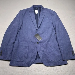 NEU Michael Strahan Blazer Herren Large Blau Unkonstruiert Zwei Knopf Freizeit - Bild 1 von 17