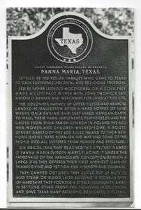 B&W VIEW,POLISH COLONY PLAQUE~PANNA MARIA,TX - Picture 1 of 1