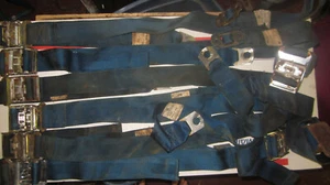 ORIG Blue Seat Belts Complete Set No Covers Chevelle Impala Nova GTO 1968-1971 - Picture 1 of 8