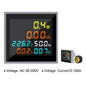  AC LCD Voltmeter Ammeter Wattmeter Power Energy Frequency Meter Current Tester - Picture 1 of 9