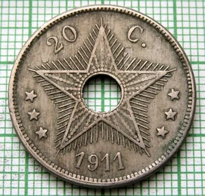 BELGIAN CONGO ALBERT I 1911 20 CENTIMES Colonial Issue yes we do combine postage - Picture 1 of 6