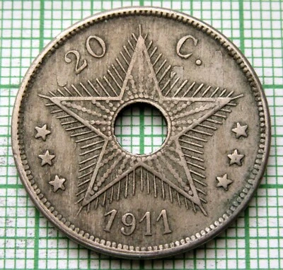 BELGIAN CONGO ALBERT I 1911 20 CENTIMES Colonial Issue yes we do combine postage - Image 1 of 4