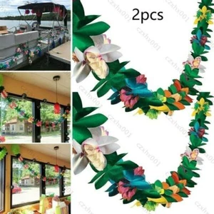 2×3meters Hawaii Tropisch Papier Blumen Girlande Fahne Sommer Beach Party Deko - Bild 1 von 11