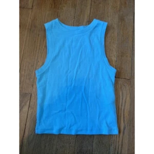 Canotta Hollister Turchese Collo Alto Donna XS Costine Crop Imperdibile Collezione - Foto 1 di 6