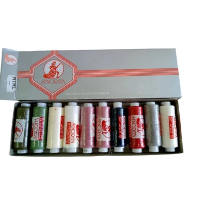 10 pieces polyester thread 250m senorita hight quality for tailoring handycraft - Image 1 of 4