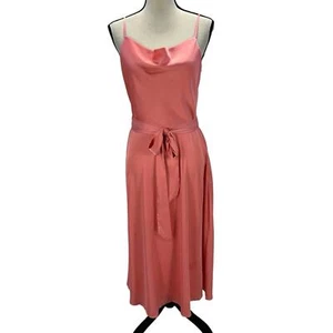 Tahari Sleeveless Satin Midi Cocktail Dress - Peach Pink - size 10 - Picture 1 of 8