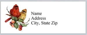 Personalized Address Labels Cute Cardinal Birds (bx 812) - Picture 1 of 3