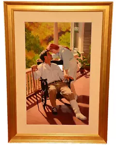 MITCHELL HOOKS Original Vintage Signed Double Portrait Illustration Oil Painting - Picture 1 of 12