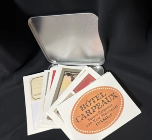 TIN with 17 Sheets PARIS LABELS DECORATIVE PARISIAN SELF ADHESIVE SCENES - Picture 1 of 8