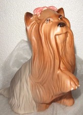 Royal Doulton Yorkshire Terrier w/ bow Dog Figurine artist John Beswick 5.5"