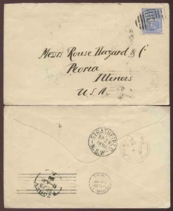 AUSTRALIA 1894 ALLEGORY 2 1/2d SINGLE FRANKING STRATHFIELD NEW SOUTH WALES to US - Picture 1 of 1