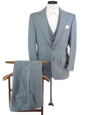 Traje de lana de colección 3 piezas Glen a cuadros panel ventana hecho en EE. UU. 38S Foto 1 de 4