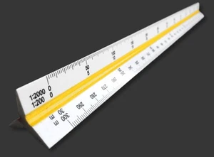 Plastic Triangular Metric Scale Ruler from 1:50 up to 1:2500 Multicolour 300mm - Picture 1 of 3