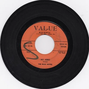 DooWop 45RPM - Blue Notes - My Hero/A Good Woman - Val-Ue 213 - Picture 1 of 2
