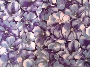 1 YD DE COLECCIÓN "ACUARELAS" EN MORADO 100% ALGODÓN HOFFMAN FUERA DE USO 1999 - Imagen 1 de 5
