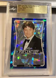 2020 Leaf Pop Century Signatures Sean Astin Crystal Blue #1/1 Production Proof - Picture 1 of 2