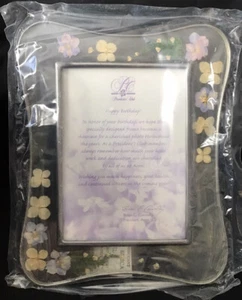 Avon 2002 Presidents Club Birthday Gift Pressed Flowers Photo Picture Frame 5x7 - Picture 1 of 3