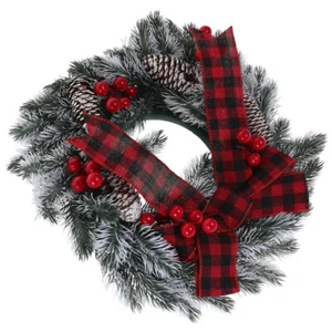 Christmas Wreath Flower Bowknot Wreath Front Door Hanging Decoration New - Picture 1 of 12