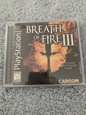 Breath of Fire III (Sony PlayStation 1, 1998) Etiqueta Negra Completo con Manual PS1 Foto 1 de 4