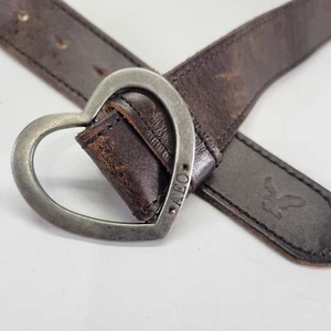 Cintura American Eagle Outfitters in pelle 38 40 fibbia cuore amore marrone invecchiato - Foto 1 di 12