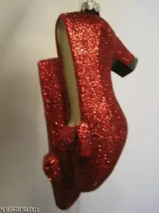 HALLMARK WIZARD OF OZ~DOROTHY'S RUBY RED SLIPPERS~SHOES~BLOWN GLASS ORNAMENT~NWT - Picture 1 of 2