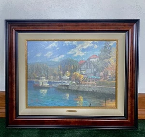 Thomas Kinkade Lake Arrowhead 18”x24” Framed Limited Edition Signed 342/495 S/N - Picture 1 of 13